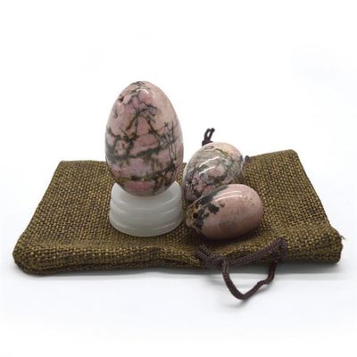Kegel-oefening Ei Set Rhodonite Stone Jade Yoni Massage voor het emotionele welzijn van vrouwen
