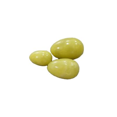 Kegel Healing Natural Yellow Olivine Quartz Jade Stone Yoni Eggs voor Vaginale Oefening Liefdesthema en hete producten