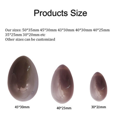 Yoni Eggs Set Healing Polished Grey Agate Egg Kaigl Vagina Dumbbell Yoni Massage Stones 3 maten voor intiem welzijn