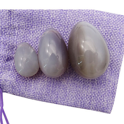 Yoni Eggs Set Healing Polished Grey Agate Egg Kaigl Vagina Dumbbell Yoni Massage Stones 3 maten voor intiem welzijn