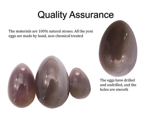 Yoni Eggs Set Healing Polished Grey Agate Egg Kaigl Vagina Dumbbell Yoni Massage Stones 3 maten voor intiem welzijn