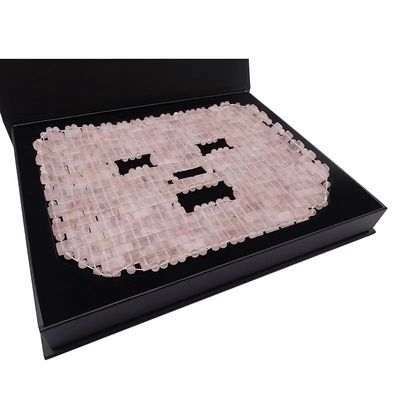 7.4 * 9.25 inch Rose Quartz Jade Mask Oogmassageur Natuursteen Gezicht Massageur Slaapmasker Voor schoonheid Massage Functie
