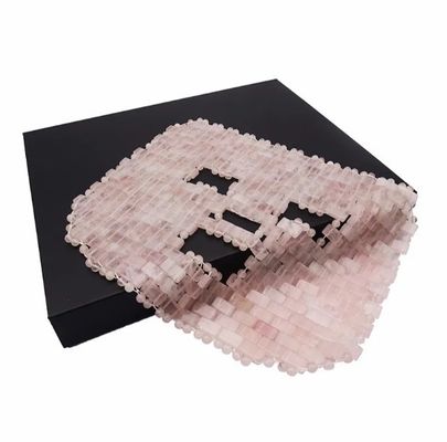 7.4 * 9.25 inch Rose Quartz Jade Mask Oogmassageur Natuursteen Gezicht Massageur Slaapmasker Voor schoonheid Massage Functie