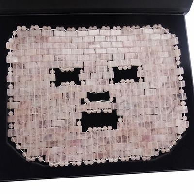 7.4 * 9.25 inch Rose Quartz Jade Mask Oogmassageur Natuursteen Gezicht Massageur Slaapmasker Voor schoonheid Massage Functie