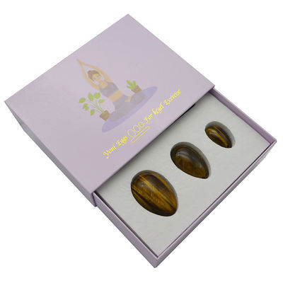 4pcs Tiger Eye Drilled Yoni Eggs And Wands Set met doos Perfect voor feestdagen en steen beeldhouwcollectie
