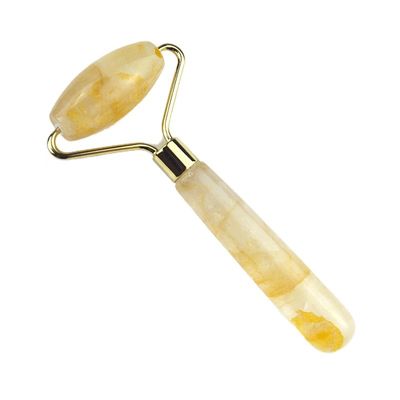 Gezichtsmassage gereedschappen natuurlijke gele citroen gezichtsroller 100% natuurlijke jade massager voor spiermassage huidverzorgingsproducten