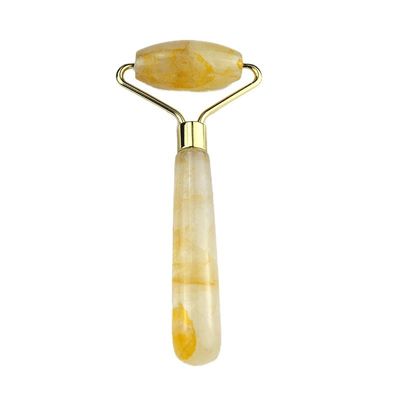 Gezichtsmassage gereedschappen natuurlijke gele citroen gezichtsroller 100% natuurlijke jade massager voor spiermassage huidverzorgingsproducten
