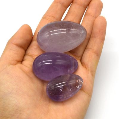 OEM geaccepteerde gesneden Yoni eieren voor vaginale oefening natuurlijke geboorde Amethyst Jade eieren