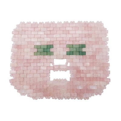 Oogmassage gebied 7,4 * 9,25 inch Rose Quartz Jade Mask Natuurlijke steen gezichtsmassageur voor slaapmasker