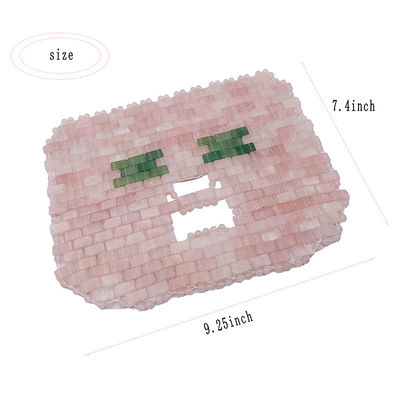 Oogmassage gebied 7,4 * 9,25 inch Rose Quartz Jade Mask Natuurlijke steen gezichtsmassageur voor slaapmasker