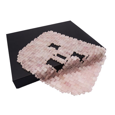 Oogmassage gebied 7,4 * 9,25 inch Rose Quartz Jade Mask Natuurlijke steen gezichtsmassageur voor slaapmasker