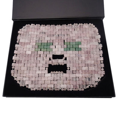 Oogmassage gebied 7,4 * 9,25 inch Rose Quartz Jade Mask Natuurlijke steen gezichtsmassageur voor slaapmasker