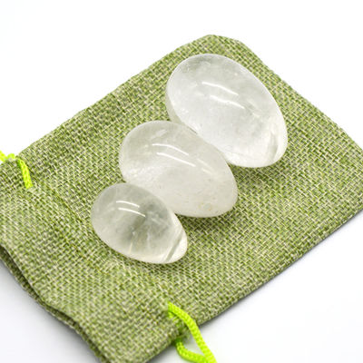 Crystal Clear Rock Quartz Yoni Eieren Gepolijst Techniek OEM Geaccepteerd Natuurlijke Edelsteen Chakra Healing Lapidary