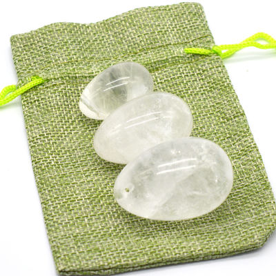 Crystal Clear Rock Quartz Yoni Eieren Gepolijst Techniek OEM Geaccepteerd Natuurlijke Edelsteen Chakra Healing Lapidary
