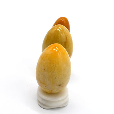 Vaginale strekking met natuurlijke gele jade eieren Kegel oefenmiddel 45*30/40x30/x20mm