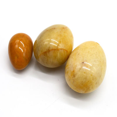 Vaginale strekking met natuurlijke gele jade eieren Kegel oefenmiddel 45*30/40x30/x20mm