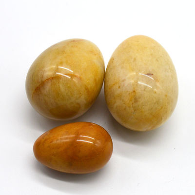 Vaginale strekking met natuurlijke gele jade eieren Kegel oefenmiddel 45*30/40x30/x20mm