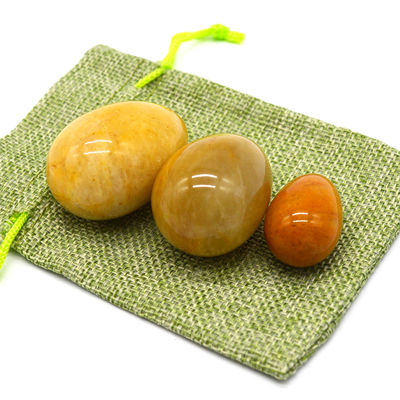 Vaginale strekking met natuurlijke gele jade eieren Kegel oefenmiddel 45*30/40x30/x20mm