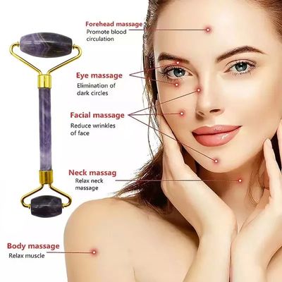 Amethist Jade Roller Guasha Gezicht Huidverzorging Tools Kleine Oog Roller voor Ogen Gezicht Gua Sha Massager voor vrouwen Gezicht Roller Zelfzorg Geschenken