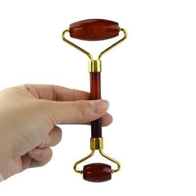 Gepersonaliseerd logo beschikbaard 100% Authentieke natuurlijke Carnelian Jade Guasha Roller Massage Anti-aging Face Gua Sha Roller
