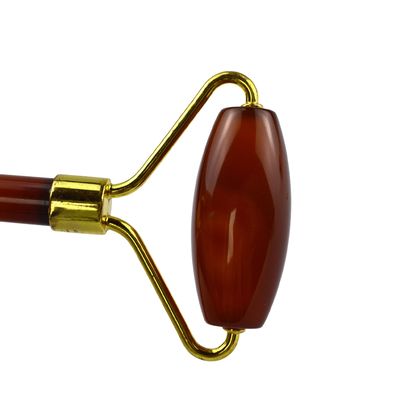 Gepersonaliseerd logo beschikbaard 100% Authentieke natuurlijke Carnelian Jade Guasha Roller Massage Anti-aging Face Gua Sha Roller