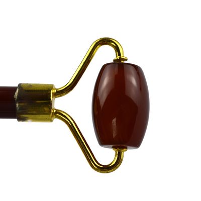 Gepersonaliseerd logo beschikbaard 100% Authentieke natuurlijke Carnelian Jade Guasha Roller Massage Anti-aging Face Gua Sha Roller