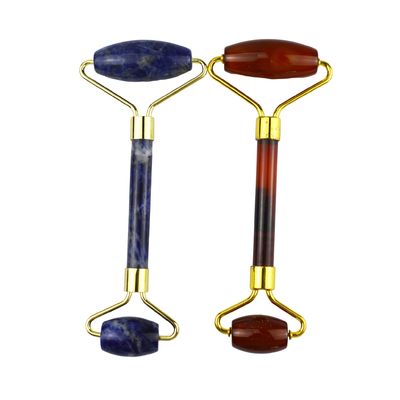 Gepersonaliseerd logo beschikbaard 100% Authentieke natuurlijke Carnelian Jade Guasha Roller Massage Anti-aging Face Gua Sha Roller