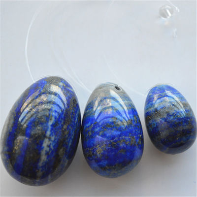 Set van 3 Lapis Lazuli Steen Eieren Natuurlijke Kegel Oefening Eieren Edelsteen Jade Yoni Eieren Gedrolde of Ongedrolde 3 maten Gemaakt