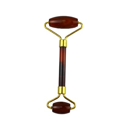 Gepersonaliseerd logo beschikbaar voor gezichtsschone producten Carnelian Guasha Face Roller voor 100% Natural Crystal Red Agate Massager