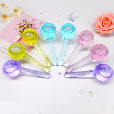 Anti-aging gezichtsmassage gereedschap ijsbolletjes glitters voor het afkoelen van het gezicht nek en ogen strakker huid borosilicaat glas