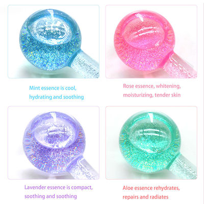 Anti-aging gezichtsmassage gereedschap ijsbolletjes glitters voor het afkoelen van het gezicht nek en ogen strakker huid borosilicaat glas