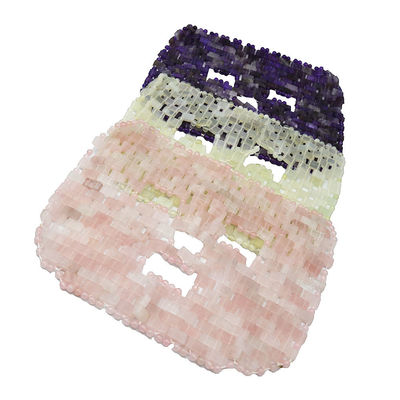 Gepolijst gezichtsmasker Natuurlijke edelsteen Jade Slaapmasker Roze kwarts Oog Anti-aging Warm of koud met behulp van steen