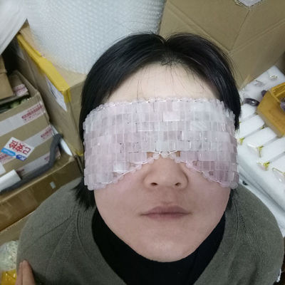 OEM geaccepteerd roze kwarts oogmasker natuurlijke edelsteen jade slaapmasker voor anti-aging warm of koud in 2024