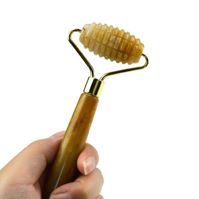 Gezichtsmassageapparaat Gele Jade Custom Edelsteen Jade Roller voor gezichts- en nekmassage