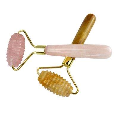Gezichtsmassageapparaat Gele Jade Custom Edelsteen Jade Roller voor gezichts- en nekmassage