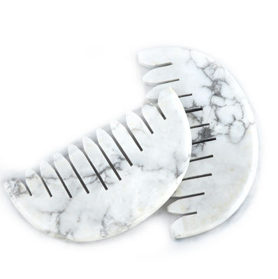 Verlicht moeiteloos de spanning van de hoofdhuid met Natura White Turquoise Jade Hair Comb Gua Sha Tools