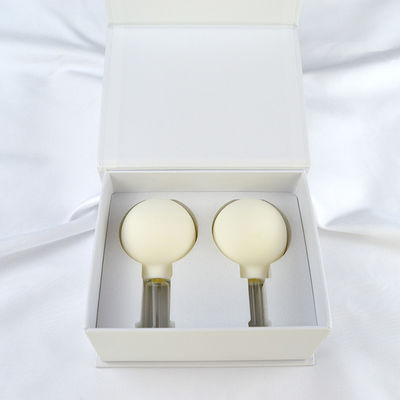 2pcs Gezicht Guasha Rimpelverwijdering Huidverzorging Spa Schoonheidssalon Therapiebekers 2024 Silicone Glas Vacuum Zuigbeker Set