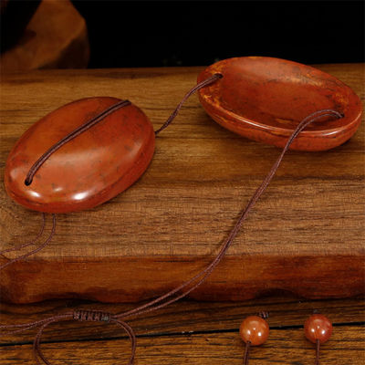 Natuurlijk rood Bian Stone oogmasker voor volledige lichaamsmassage Energie steen Warm en koud comprimeren Oog vermoeidheid verlichting Tool
