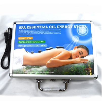 Persoonlijke gezondheidszorg Blauwe Soddlite 8pcs Massage Stone in Aluminium Verwarmde doos met Warm Massage Energy Stones