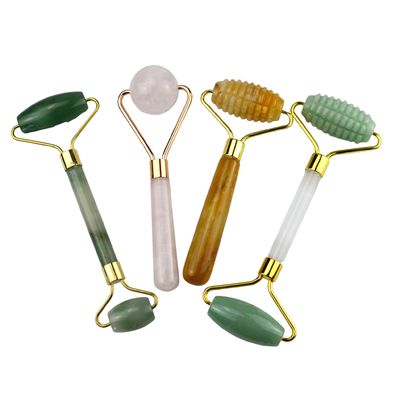 Gezichtsmassageapparatuur Groene Aventurine Gua Sha Jade Roller Steen Guasha Roller voor gezichtsmassage