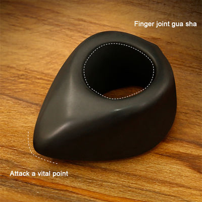 Natuurlijke zwarte Bian Stone Gua Sha Massage Ring voor het hele lichaam Hand Acupoint Massager Hand en Voet Meridian Massage