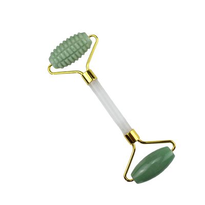 Custom Logo Groen Aventurine Gezicht Jade Roller Gua Sha Tools Crystal Handle Massager voor Gezicht Oog Nek Massage in 2024
