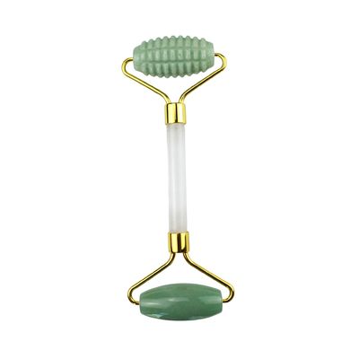 Custom Logo Groen Aventurine Gezicht Jade Roller Gua Sha Tools Crystal Handle Massager voor Gezicht Oog Nek Massage in 2024