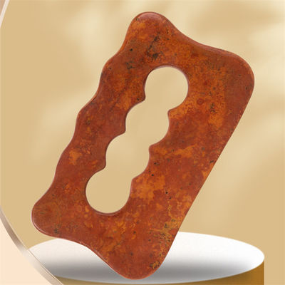 Natuurlijke rode Bian Stone Scraping Board Volle lichaamsmassage Gua Sha Tool voor handmatige lichaamsspier ontspanning en stressverlichting