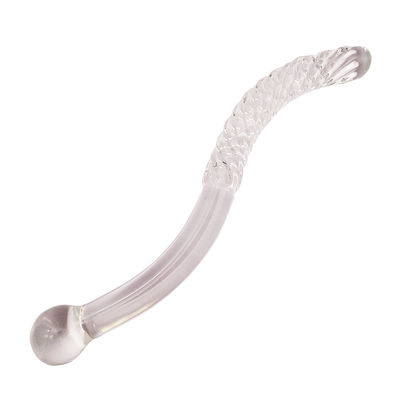Gesneden techniek 250 mm kristalglas dildo massagestok voor vrouwen Yoni wand stick Feng Shui stijl aangepast logo