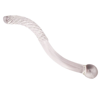 Gesneden techniek 250 mm kristalglas dildo massagestok voor vrouwen Yoni wand stick Feng Shui stijl aangepast logo