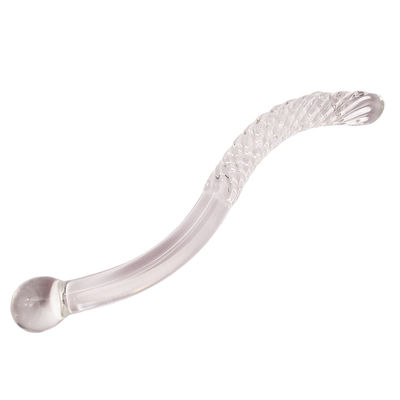 Gesneden techniek 250 mm kristalglas dildo massagestok voor vrouwen Yoni wand stick Feng Shui stijl aangepast logo