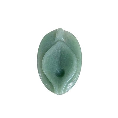 Jade Vagina Carving Craft Groen Natuurlijke Genezing Fluoriet Spiritualiteit Reiki Vrouwen Bloem Figuur voor Producten