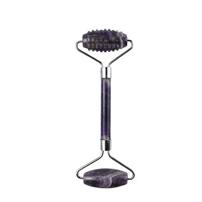 100% Echte Natuurlijke Anti Aging Guasha Massage Custom Amethyst Derma Gezicht Stone Ball Gua Sha Roller Massager met Logo