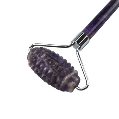 100% Echte Natuurlijke Anti Aging Guasha Massage Custom Amethyst Derma Gezicht Stone Ball Gua Sha Roller Massager met Logo